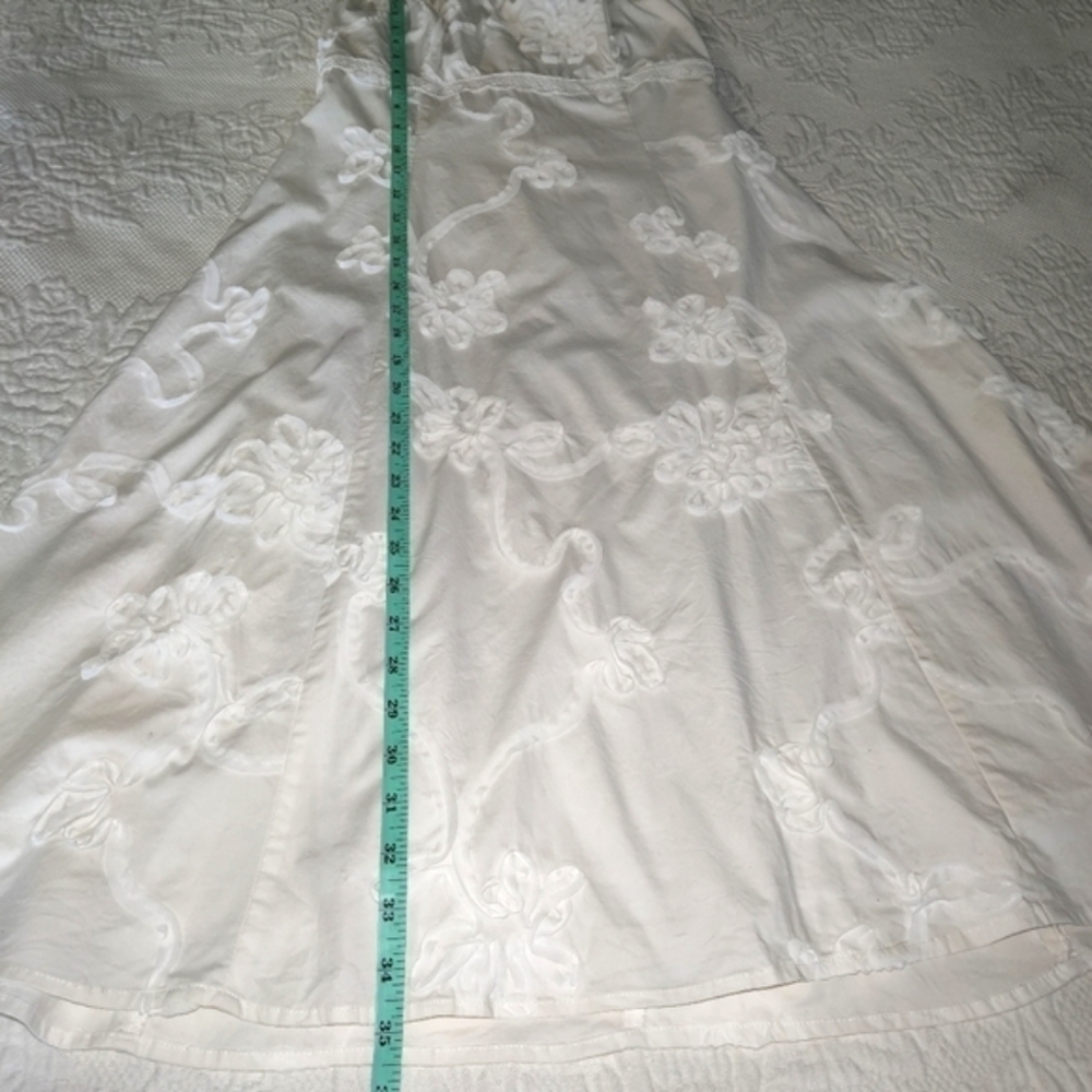 Rabbit Rabbit Rabbit Off White Strapless Dress with Floral Ribbons Size 6 - Picture 6 of 10